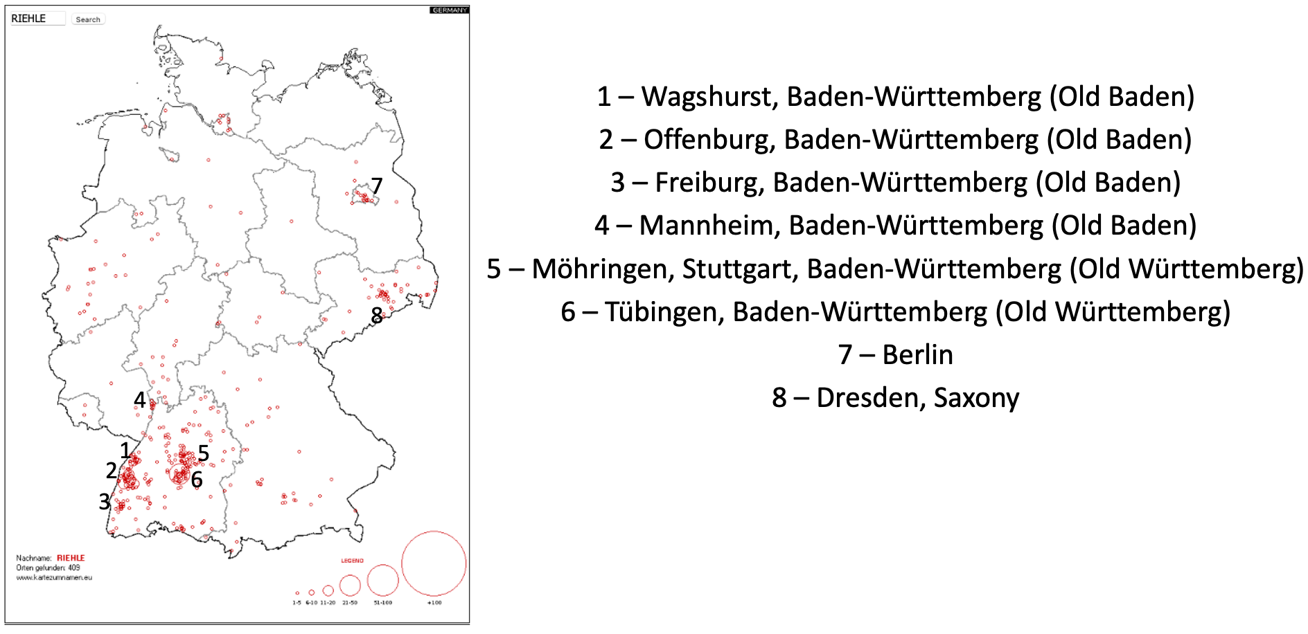 Project Riehle Areas Where Riehle’s Reside in Modern Germany – Riehle.net